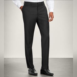 JF J.FERRAR Slim Fit Suit Pants Black Micro Dot 34Wx32L
